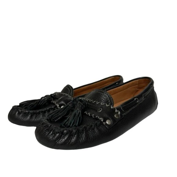Patricia Nash Domenica Driving Mocs Loafers Black Leather Tassel Women's Sz 8.5 - Picture 2 of 13
